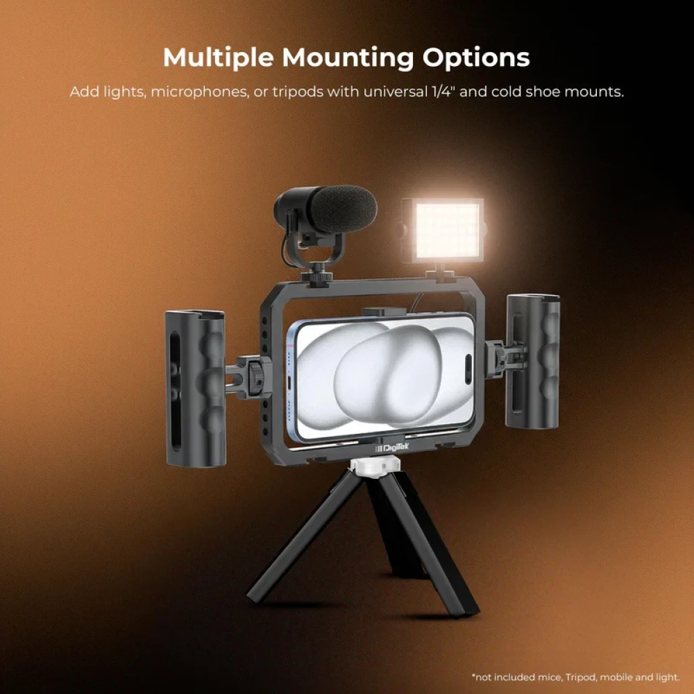 Digitek® (DSC 002) Handheld Aluminum Alloy Universal Smartphone Cage Video Rig for Vloggers