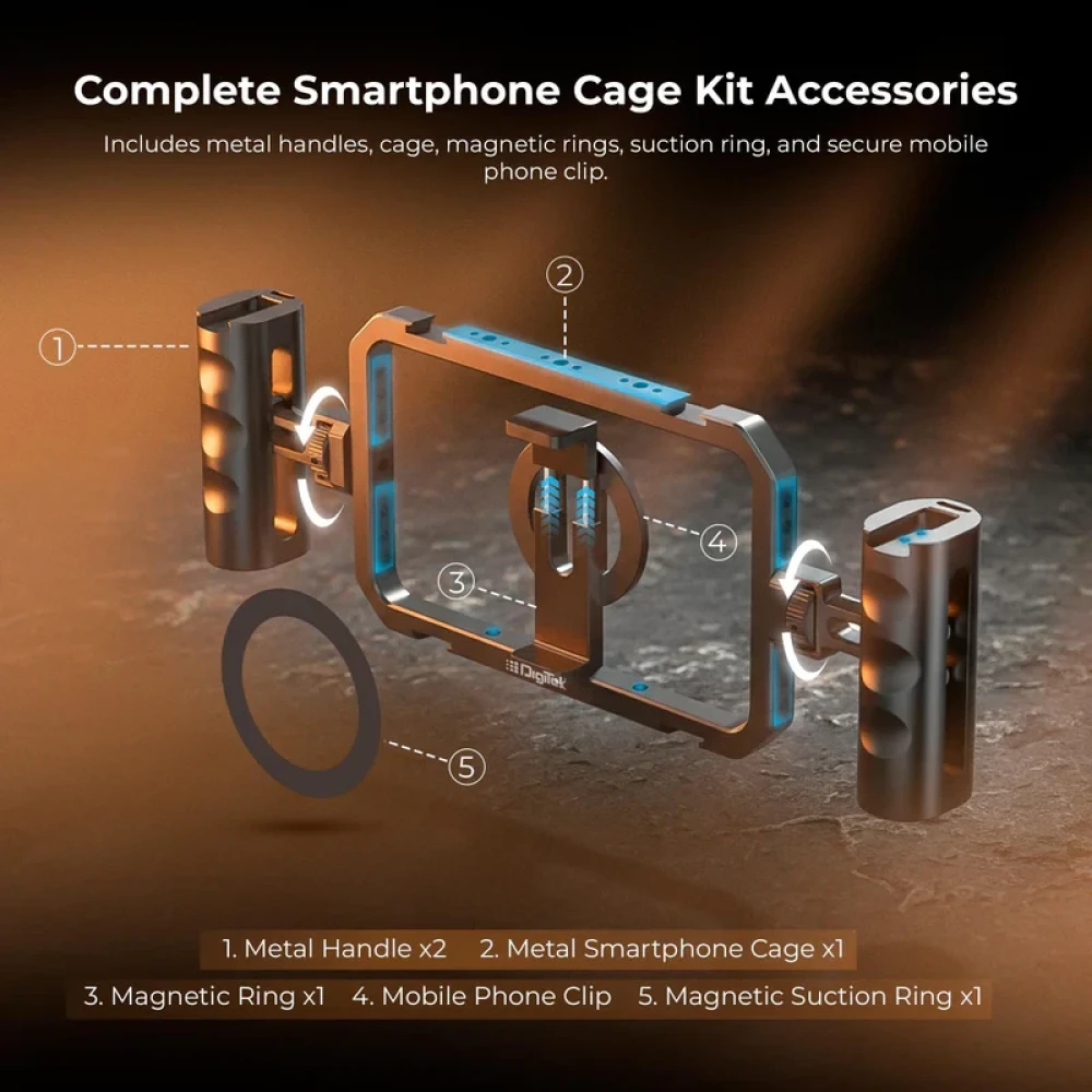 Digitek® (DSC 002) Handheld Aluminum Alloy Universal Smartphone Cage Video Rig for Vloggers