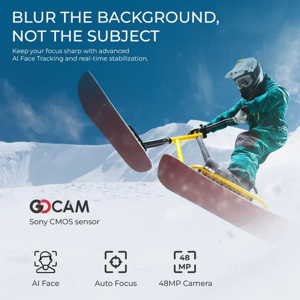 Digitek® (DAC 202) 5K 3-Axis Handheld Action Camera with AI Face Tracking, 3.5” Rotating Screen, 48MP Sensor, Wi-Fi, Night Vision & External Mic Support