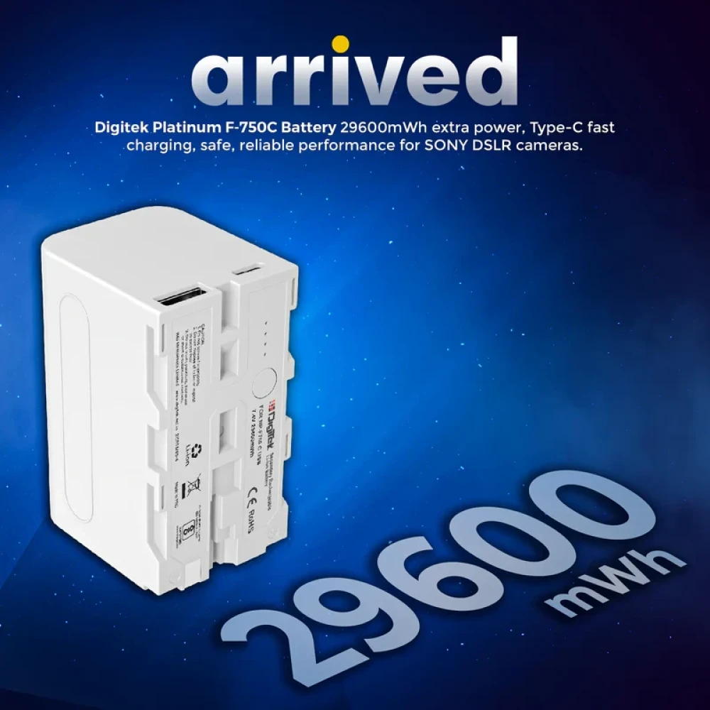 Digitek® for Sony NP-F750C/ NP-F770 Type-C Camera Battery 7.4V.
