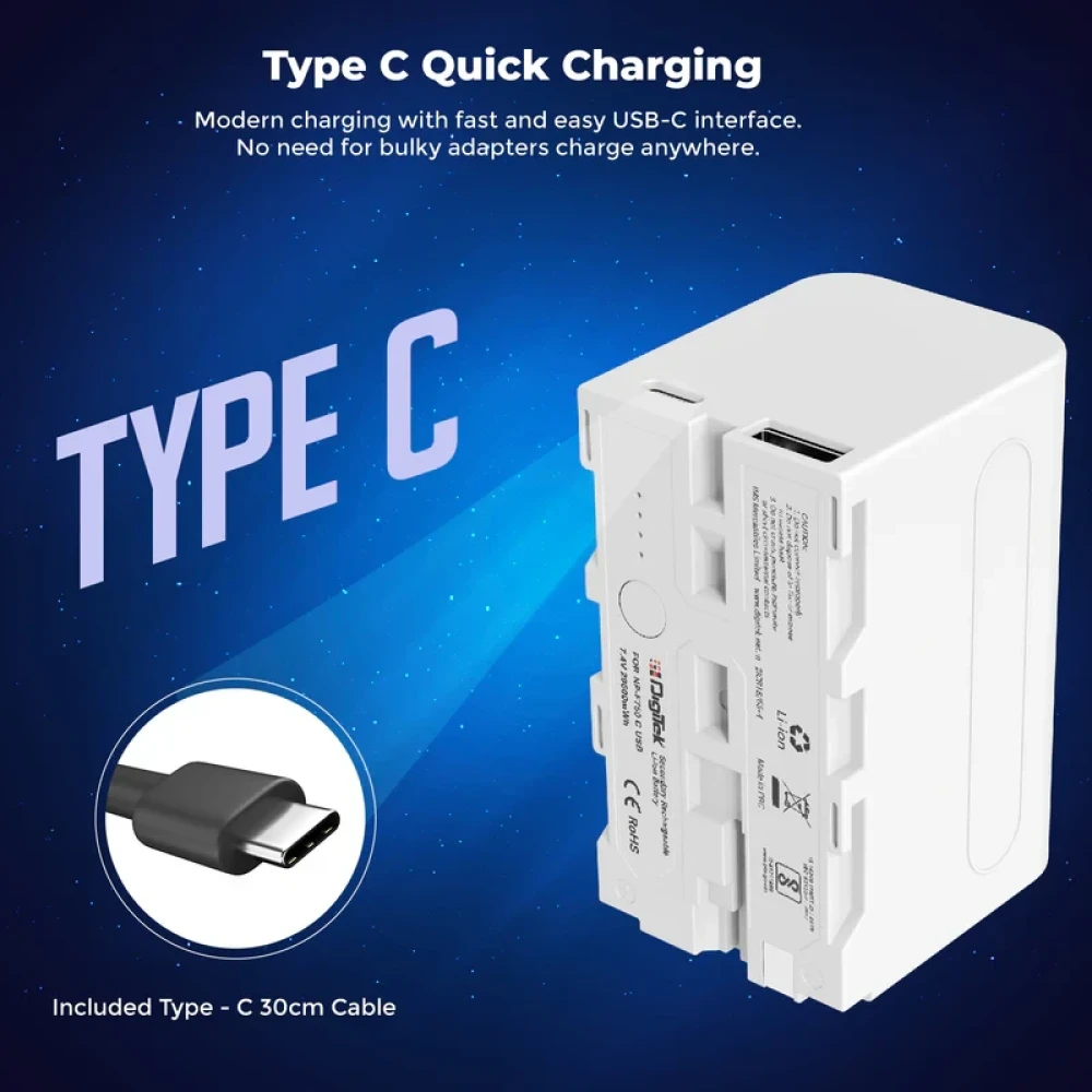 Digitek® for Sony NP-F750C/ NP-F770 Type-C Camera Battery 7.4V.