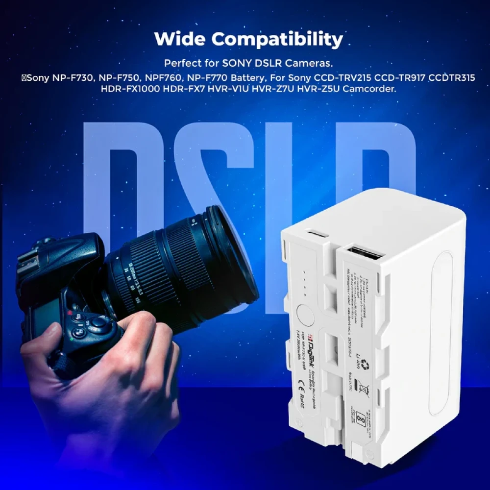 Digitek® for Sony NP-F750C/ NP-F770 Type-C Camera Battery 7.4V.