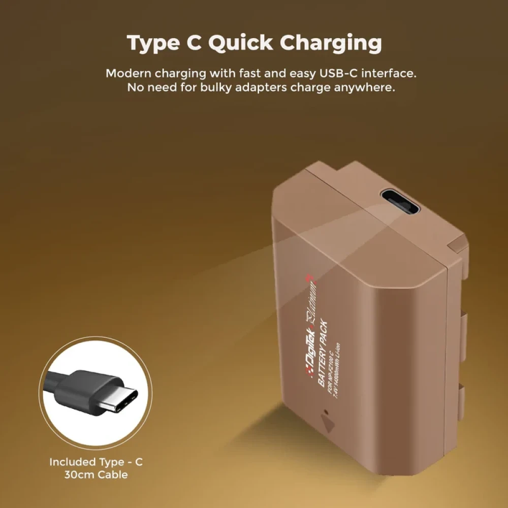 Digitek® Platinum (NP FZ100 Type C) 14800mWh High Capacity Li-Ion Camera Battery for Sony