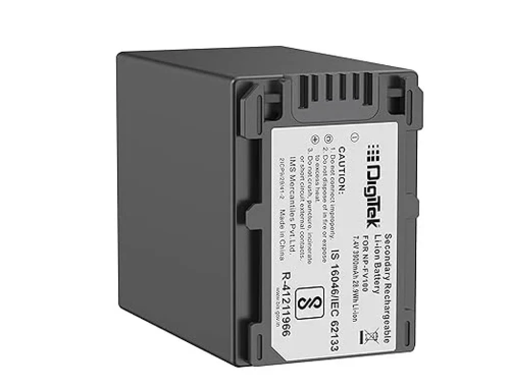 Digitek® (NP FV100) 3900mAh Extra Power Secondary Rechargeable Li-ion Camera Battery for Sony FDR-AX53,FDR-AX700,HDR-CX455,HDR-CX675,DCR-SR21,DCR-SR60,DCR-SR68,DCR-SR88 Camera