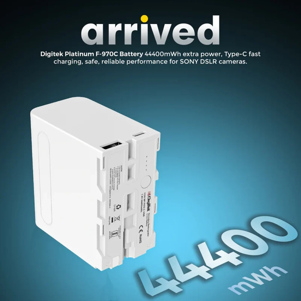 Digitek®(NP F970 C USB) 12000mAh Li-ion Rechargeable Battery for Sony