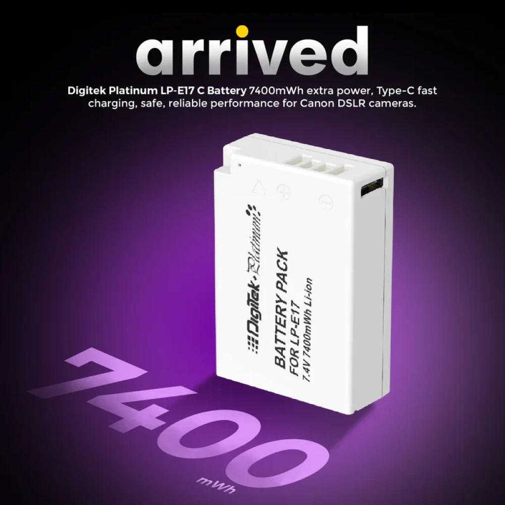 Digitek® Platinum (LP E17 C Combo) 1250mAh Lithium-Ion Rechargeable Camera Battery for Canon
