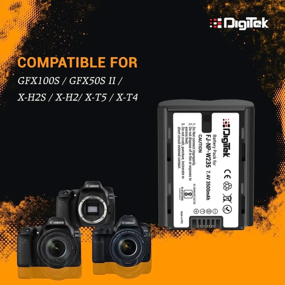 Digitek® (NP-W235) Extra Power Secondary Rechargeable Li-ion Camera Battery for NP-W235 (3500mAh)