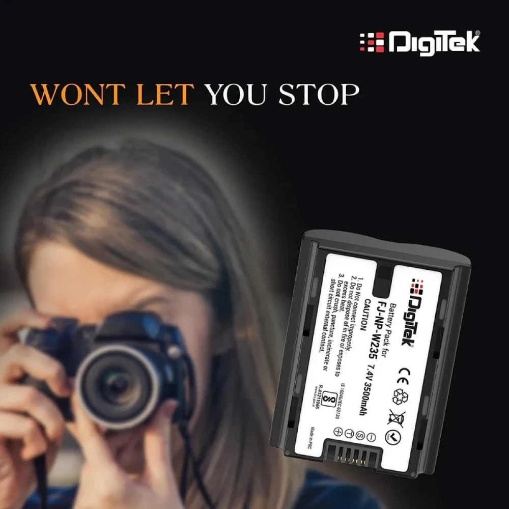 Digitek® (NP-W235) Extra Power Secondary Rechargeable Li-ion Camera Battery for NP-W235 (3500mAh)