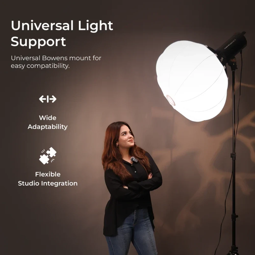 Digitek® (DLSF 65) Rounded 65cm Lantern Softbox with Bowens Mount, 270° Omni-Directional, Light Quick Setup, Click Lock Design, Optional Skirts Fabric and Metal Build