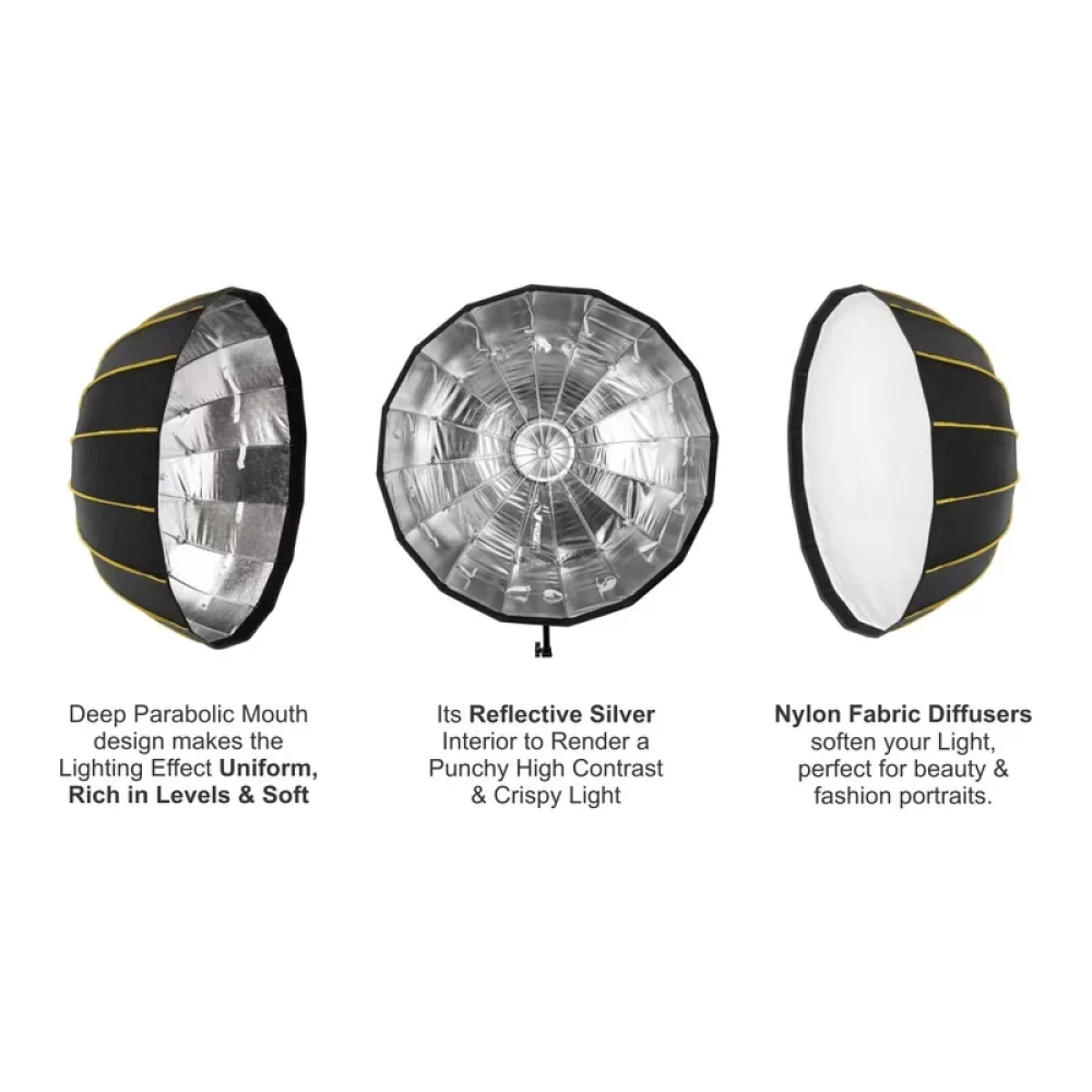 Digitek® (DBDS 85S) 85cm Beauty Dish Softbox DBDS-85S, Collapsible, Transportable, Lightweight Bowen Mount for Photography & Studio Lighting with Removable Diffuser