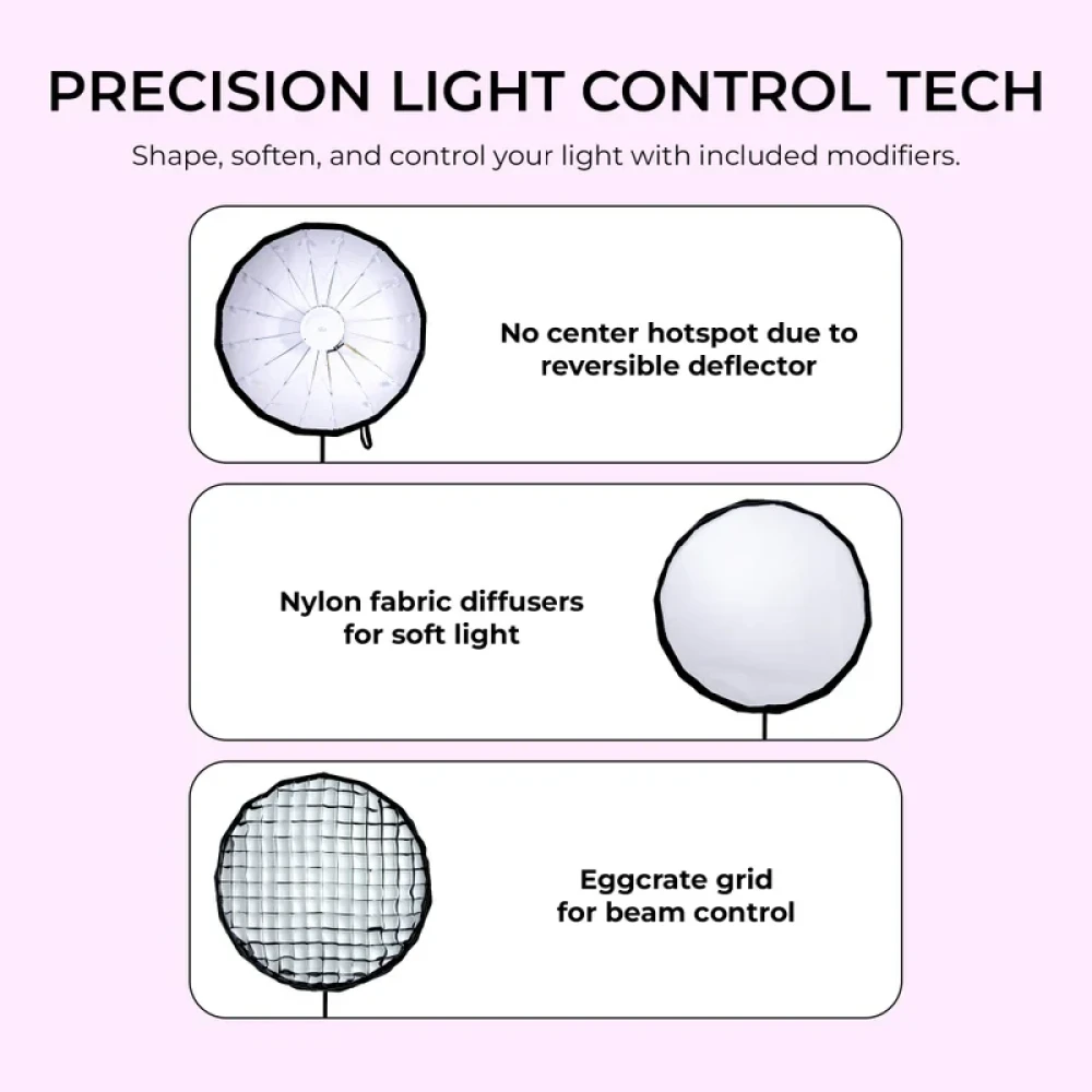 Digitek® DBDS 105W 105cm Beauty Dish Softbox (White), Collapsible, Transportable, Lightweight Bowen Mount for Photography & Studio Lighting with Removable Diffuser