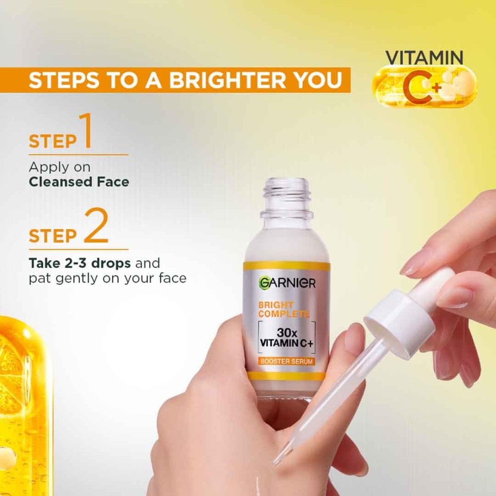 Garnier Vitamin C + Face Serum for Skin Brightening & Anti-Dark Spots, 30ml