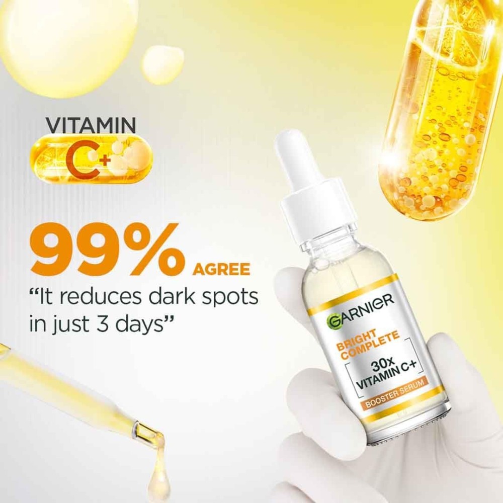 Garnier Vitamin C + Face Serum for Skin Brightening & Anti-Dark Spots, 30ml