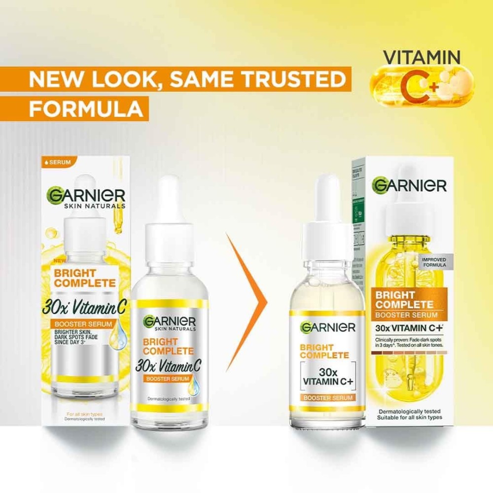 Garnier Vitamin C + Face Serum for Skin Brightening & Anti-Dark Spots, 30ml