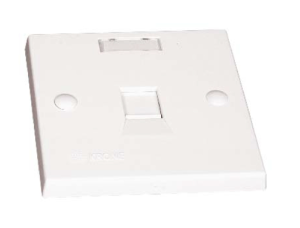 Faceplate (85 X 85) UK-style, 1-port, with shutter, white