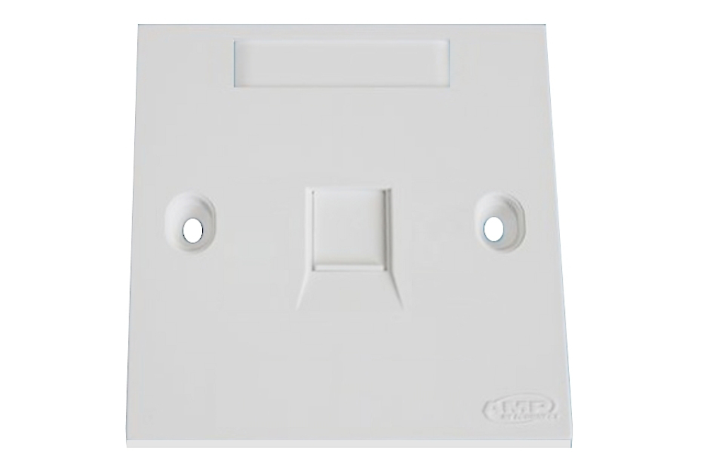 CommScope 235001-1 NETCONNECT Faceplate Kit, 1-Gang, 1-Port, Shuttered, Signal White