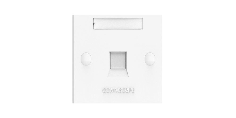 CommScope 760249249 FPS-BS-1P-W Universal Faceplate Kit | 1-Port British Standard Shuttered Faceplate | Pro White | Compatible with KJ, M & SL Series Outlets
