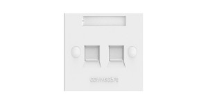 CommScope 760249251 FPS-BS-2P-W Universal Faceplate Kit | 2-Port British Standard Shuttered Faceplate | Pro White | Compatible with KJ, M & SL Series Outlets