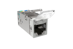 CommScope 2153365-4 SLX Series RJ45 Cat6A Shielded Modular Jack with Dust Cover, Grey, 4-Pair