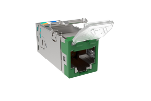 CommScope 2153365-6 SLX Series RJ45 Cat6A Shielded Modular Jack with Dust Cover, Green, 4-Pair