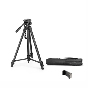 Digitek (DTR 550 LW) 67 Inch Foldable Tripod Stand with Phone Holder & 360° Ball Head, 5kg Load Capacity, Aluminum Alloy Legs with Rubberized Feet & Flip Locks, Carry Bag, for Photo & Video S