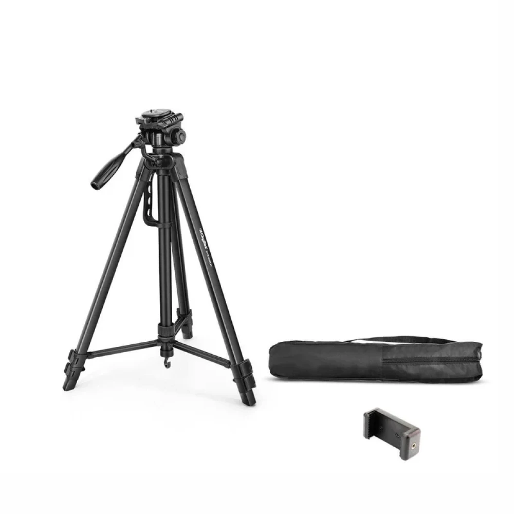 Digitek (DTR 550 LW) 67 Inch Foldable Tripod Stand with Phone Holder & 360° Ball Head, 5kg Load Capacity, Aluminum Alloy Legs with Rubberized Feet & Flip Locks, Carry Bag, for Photo & Video S