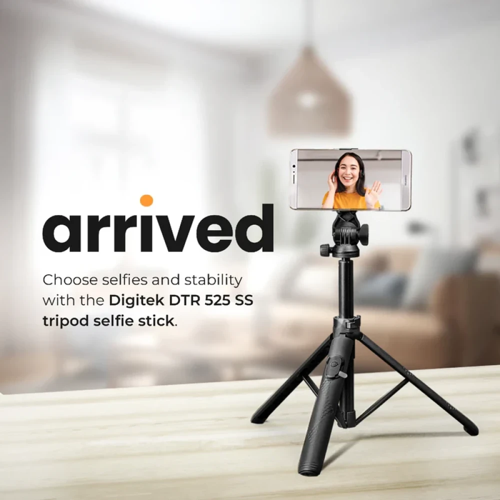 Digitek (DTR 525 SS) 160 CM Long Tripod Selfie Stick with Wireless Remote, Aluminum Rod with 3 Legs Base, 360° Head, GoPro Adapter, 7 Section Adjustment - Compatible with Phones & Action Came