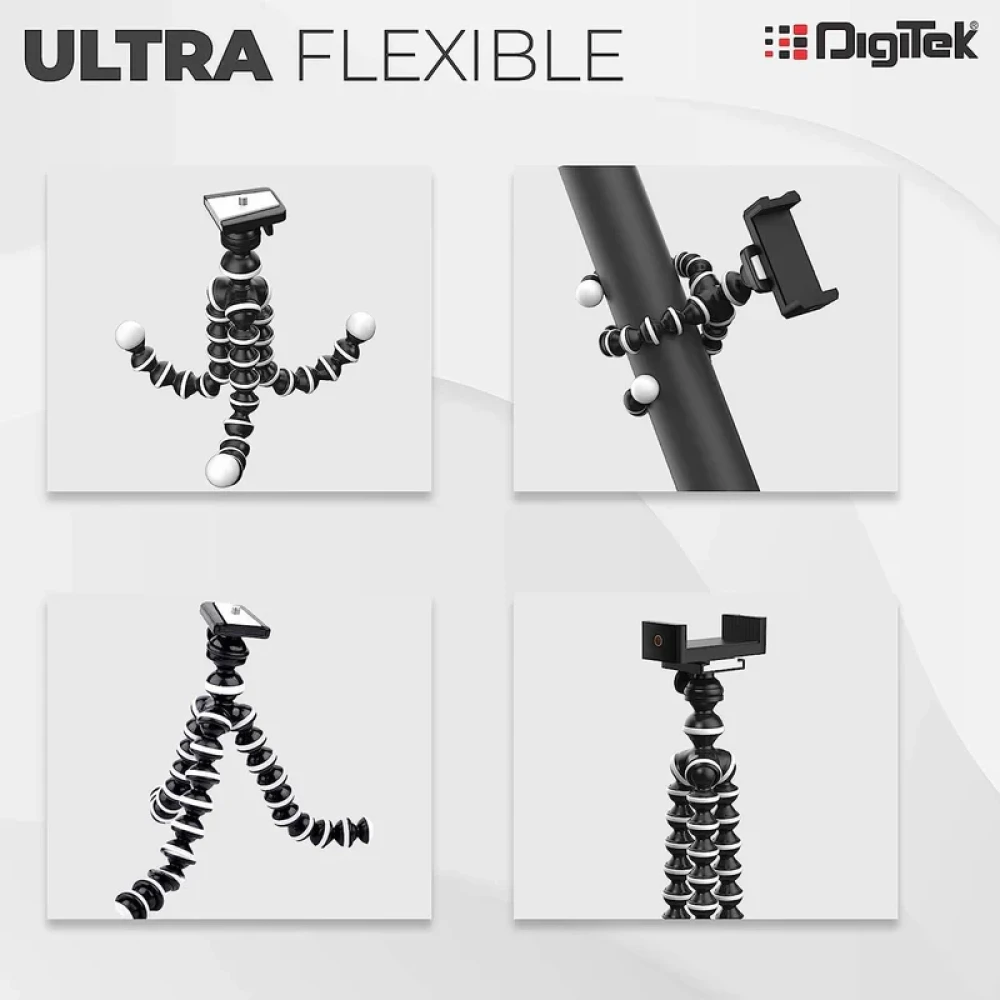 Digitek (DTR 260 GT) Gorilla Tripod/Mini 33 CM (13 Inch) Tripod for Mobile Phone with Phone Mount & Remote, Flexible Gorilla Stand for Point and Shoot & Action Cameras
