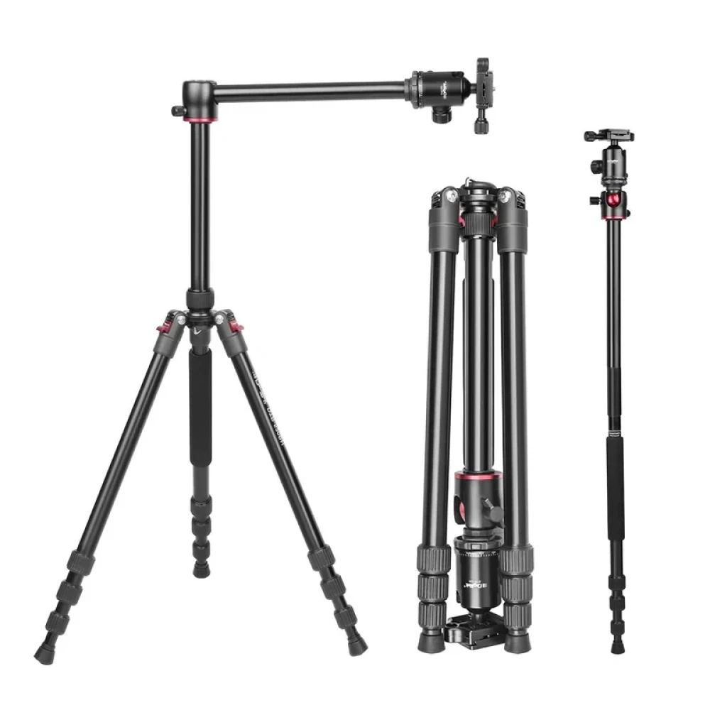 Digitek (DTR 520 BH) 152CM Foldable Aluminum Tripod Cum Monopod with Swivel Pan Head, 4 Section Adjustment, 7kg Max Load, Max Operating Height: 4.95Ft, Compatible with DSLR Camera, Dv Video C