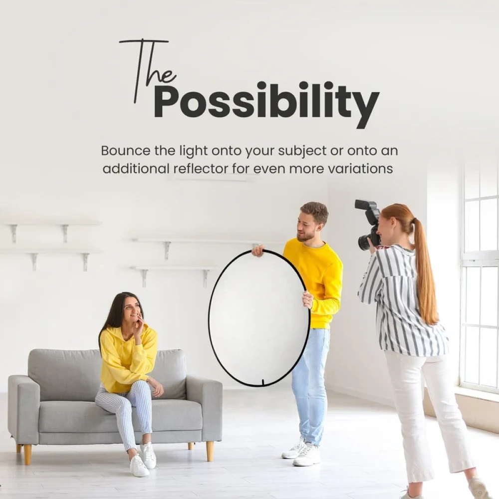 Digitek® (DRB 5-1) Camera Reflector 47-inch /120 cm 5 in 1 Collapsible Multi-Disc Light with Bag - Translucent, Silver, Gold, White and Black for Studio Photography