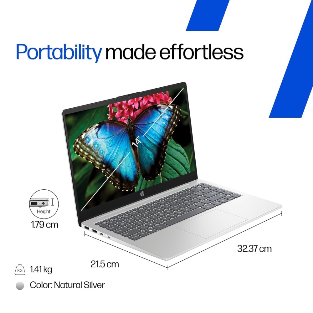 HP 250R G10 Business Laptop 15.6-Inch FHD IPS Display with Intel Core 3-100U Processor, 8GB DDR4 RAM, 512GB NVMe SSD, Intel Graphics, Turbo Silver