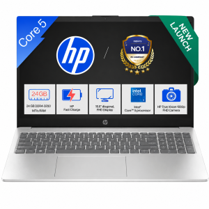 HP Laptop (Intel Core 5/ 24GB RAM/ 512GB SSD/ 15.6 Inch (39.62 cm) Full HD Display/ Intel Graphics/ Windows 11/ MS-Office) 15-fd0901TU