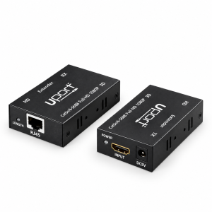 UPORT 60M HDMI Extender HDMI to RJ45 over Cat6 Cable, 1080p Full HD HDMI Extender for CCTV, PC, TV & Media Devices with External Adapter