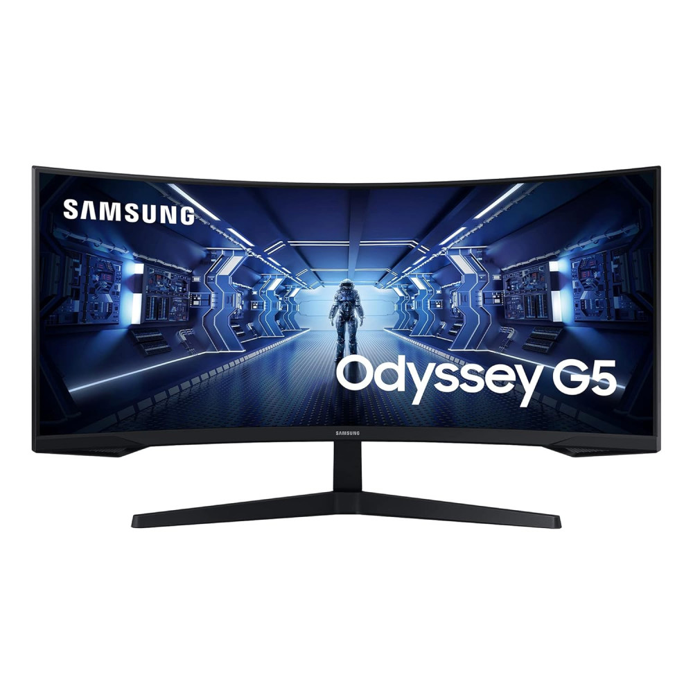 Samsung 34-Inch Odyssey G5 Curved Gaming Monitor with WQHD 3440 x 1440 Resolution, 1000R Curvature, 165Hz Refresh Rate, 1ms Response Time, FreeSync Premium & 21:9 Ultrawide Display – Black (LC34G55TWWWXXL)