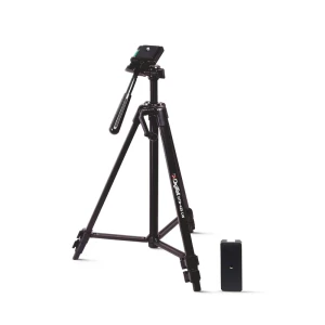 Digitek (DTR 425 LW) Portable Tripod Stand with Smartphone Holder, 4.26ft Height, Pan & Multipurpose Quick Release Head, Rubberised Legs, 3kg Load Capacity, Ideal for DSLR Camera & Mobile Pho