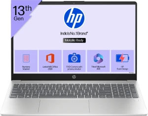HP 15s Metal Intel Core i3 13th Gen 1315U - (8 GB/512 GB SSD/Windows 11 Home) 15-hr0005TU Thin and Light Laptop (15.6 Inch, Natural Silver, 1.59 Kg, With MS Office)