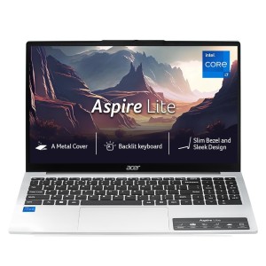 acer Aspire Lite,12th Gen, Intel Core i7 12650H, Office 2024+M365 Basic, 16GB RAM, 512GB SSD, Full HD IPS, 15.6"/39.62 cm, Win 11 Home, Pure Silver, 1.7 KG, AL15-52H, Backlit KB, Thin & Light