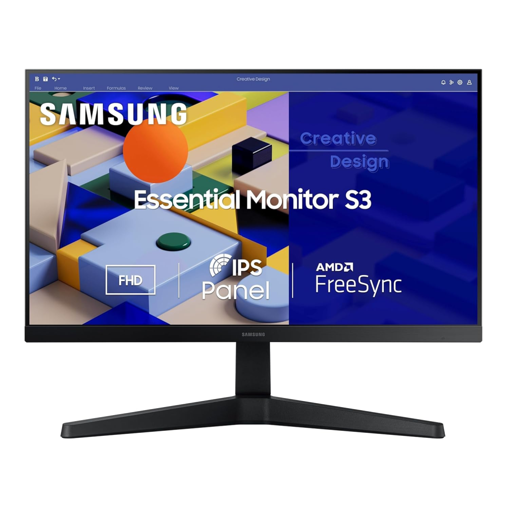 Samsung 22 Inch FHD IPS Monitor 1920 x 1080 with 75Hz Refresh Rate, Bezel-Less Design, AMD FreeSync, Flicker-Free Technology, HDMI & D-Sub Connectivity – (Black) LS22C310EAWXXL