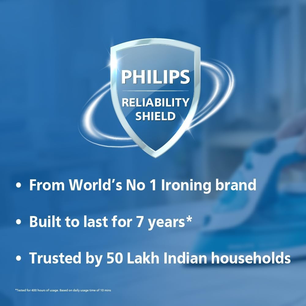 Philips Dry Iron DST0610/30 – 1000W | Golden Advanced Alloy Soleplate | 3-Year Warranty