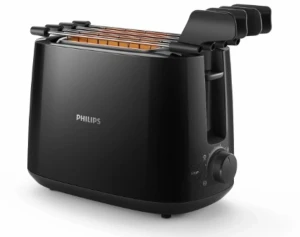 Philips HD2583/90 600W 2-Slice Pop-Up Toaster with Bun Warmer, 8 Browning Settings - (Black)