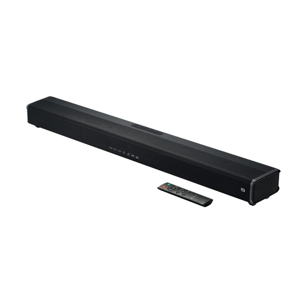 Portronics Sound Slick IV 120W Bluetooth Wireless Soundbar with Inbuilt Woofer, LED Display, 3.5mm Aux in, USB Pen Drive Input, Optical Input Port, Loud & Clear Sound(Black)