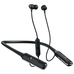 Portronics Harmonics Y4 in Ear Bluetooth Neckband with Upto 100 Hours Playtime & in Line HD Mic, Dual Pairing, Gaming/Music Mode, Low Latency, Bluetooth Version 5.4V, Type C Fast Charging(Black)