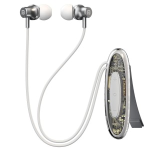 Portronics Harmonics Y5 Bluetooth Wireless In Ear Earphone with strong Clip, Upto 24 Hour Playback,Dual Pairing, HD Clarity Mic, Transparent Design, Magnetic Buds, Bluetooth V6.0,Type C Charging(White)