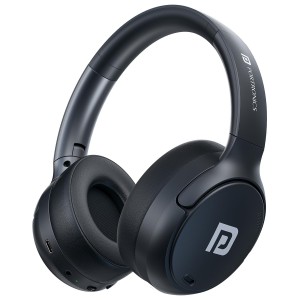 Portronics Muffs M8 ANC Wireless Over Ear Headphones with Upto 50 Hours Playtime, Foldable Design, Powerful Bass, 40mm Dynamic Driver, HD Mic, Low Latency, BT 5.4v, Type C Fast Charging (Black)