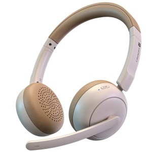 Portronics Muffs A3 On Ear Headphone with Inbuilt Flexible Boom Mic & Dual ENC Technology, Upto 50 Hours Playtime, Deep Bass, Bluetooth Version 6.0, 40mm Dynamics Driver, Type C Fast Charging(Beige)