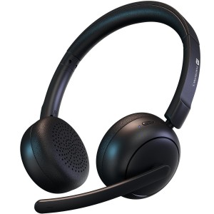 Portronics Muffs A3 On Ear Headphone with Inbuilt Flexible Boom Mic & Dual ENC Technology, Upto 50 Hours Playtime, Deep Bass, Bluetooth Version 6.0, 40mm Dynamics Driver, Type C Fast Charging(Black)