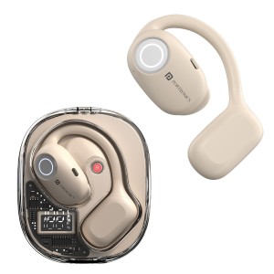 Portronics Harmonics Twins 30 Over Ear OWS Smart Wireless Earbuds with HD Mic, Secure & Flexible Earhook, Touch Control, 30 Hours Playtime, Music/Gaming Mode, BT 5.3V, LED Display, Light Weight(Beige)