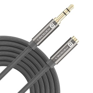 Portronics Konnect AUX 8 Male to Female AUX Extension Cable (2 Meter)
