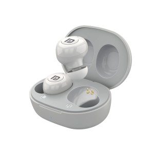Portronics Harmonics Twins S3 Smart TWS Bluetooth 5.2 Earbuds with 20 Hrs Playtime, 8mm Drivers, Type C Charging, IPX4 Water Resistant, Low Latency, Lightweight Design(White)