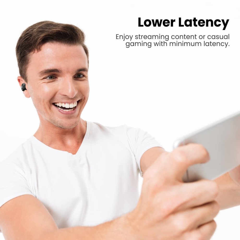 Portronics Harmonics Twins S3 Smart TWS Bluetooth 5.2 Earbuds with 20 Hrs Playtime, 8mm Drivers, Lightweight Design(Black)